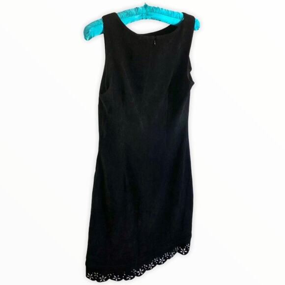 Nordstrom Clues 80s Scalloped Hem Cocktail Black dress size 6 - Picture 5 of 9